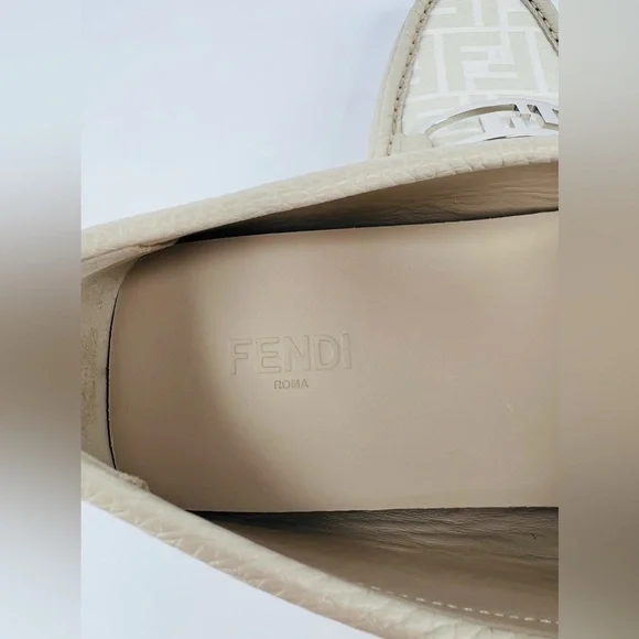 Fendi O'Lock FF Jacquard Logo Driving Leather Shoes UK 10 - US 11 - EU 44